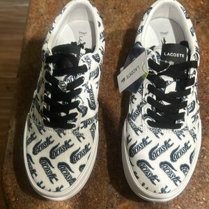Black and white, Lacoste tennis shoe